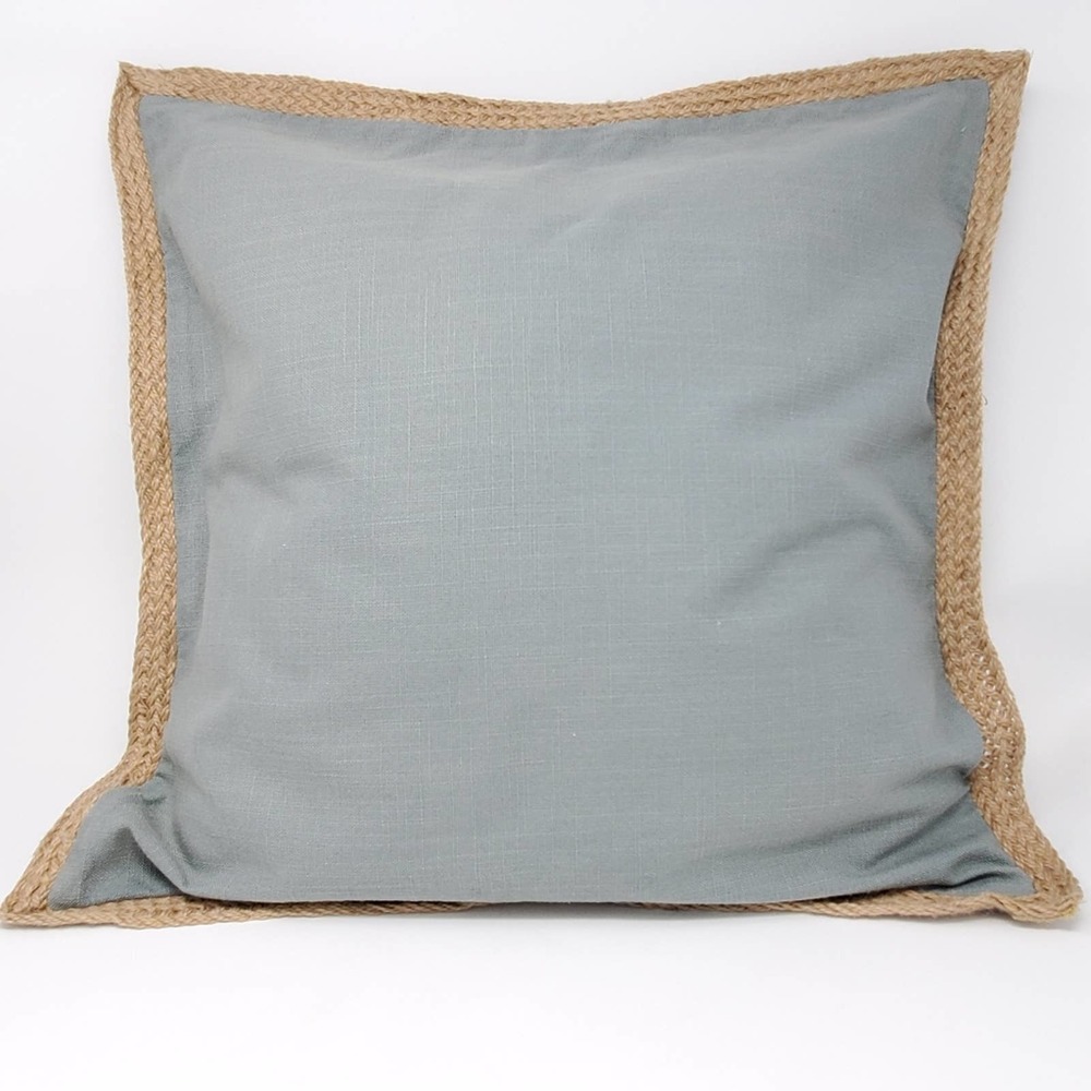 Pier 1 Linen Textured Pillow Cover With Jute Trim - Picture 1 of 6